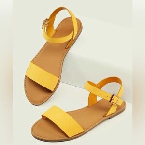 Yellow Ankle Strap Sandals